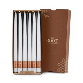 Root Candles Smooth Hand-Dipped 12-Inch Dinner Candles, 12-Count, White