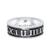 Kuzzoi Men's Ring Oxidised Band Ring Solid (8mm) in 925