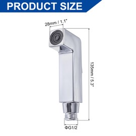 uxcell Bidet Sprayer, Pressurized Handheld Bidet Sprayer for Toilet, Jet Spray Bidet Attachment Bidet Toilet Sprayer Head for Kitchen Bathroom Toilet Flushing Washing, 7 Shape, Silver
