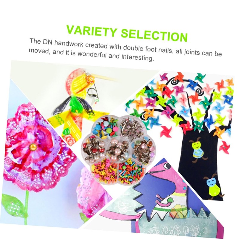 Gatuida Colorful Mixed Metal Mini Brads for DIY Craft Nail