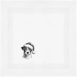 'Jack Russell Dog Wearing Santa Hat' Cotton Napkin/Dinner Cloth (NK00040297)
