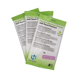 Soft Touch Premium Disposable Wash Cloths Aloe Vera Pack of 8 Moist Disposable Wash Gloves Ideal for Travel and Trips