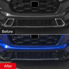 Autophoton for Honda CRV CR-V Sport Touring 2023-2025 Black Front Bumper Air Outlet Cover Trim 2pcs Car Accessories (Carbon Fiber Black)