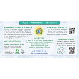 Auromere Ayurvedic Herbal Toothpaste, Classic Licorice Flavour - Vegan, Natural, Non GMO, Fluoride Free, Gluten Free, with Neem & Peelu (4.16 oz), 5 Pack