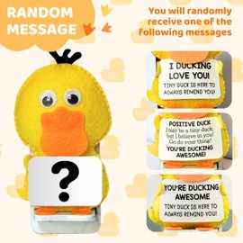 EverLove Funny Positive Duck Doll - Emotional Support Plush with Inspirational Card - Cute Duck Gifts for Mom - Emotional Support Plush & Best Birthday