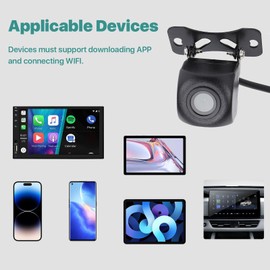 FHD1080P Wireless Backup Camera, 2.4G WiFi Signal Crystal Clear Picture Smooth Video, Support and Android Phone, Suitable for Car SUV Pickup Sedan etc.