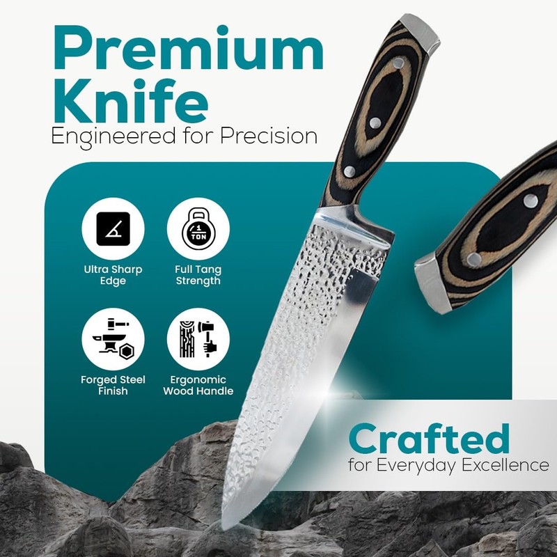 Kitchen Knife Set – 15-Pcs High-Carbon Steel Knife Set with