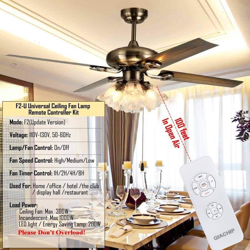 QIACHIP Universal Ceiling Fan and Lights Wireless Remote Control Kit