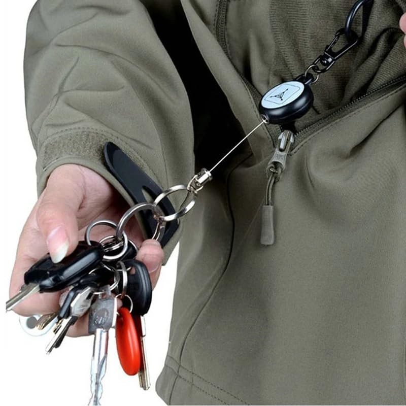ShaYuLaLa Bicycle Key Wire with Reel, Stretchable Key Chain, Neck