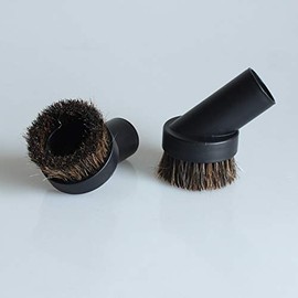 2 Pcs Vacuum Brush Attachment - Round Horse Hair Soft Bristle Vacuum Brush for Most Vacuum Cleaners, 1.25'' (25mm) Black - Vacuum Attachments & Brushes for Home Cleaning