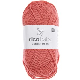 Baby Wool Rico Baby Cotton Soft DK Soft Cotton Blend Yarn for Knitting and Crocheting (077 Azalee)