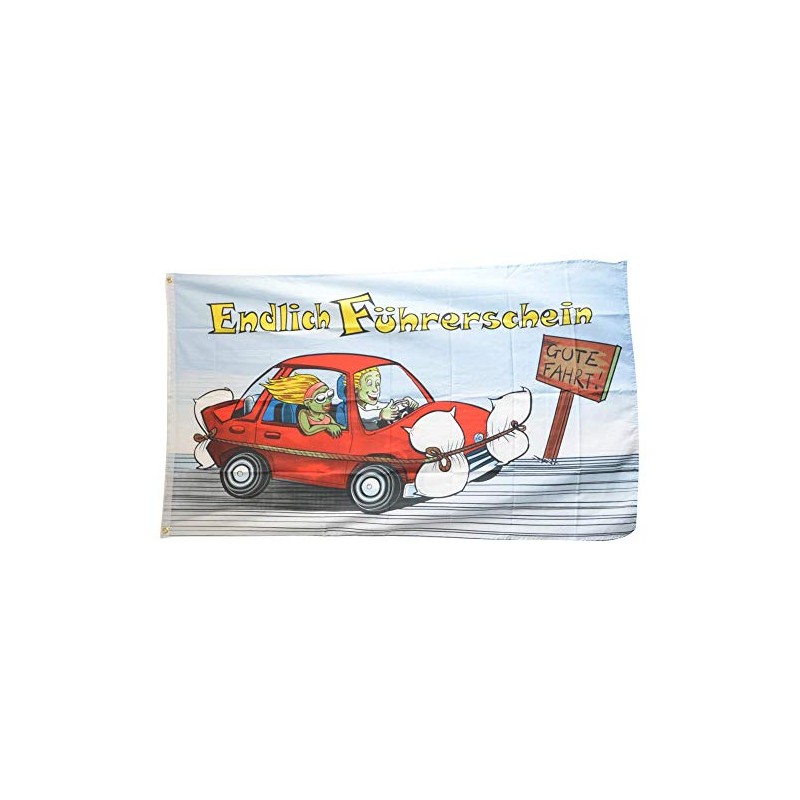 Flaggenfritze® Flag Finally Driving License – 90 x 150 cm