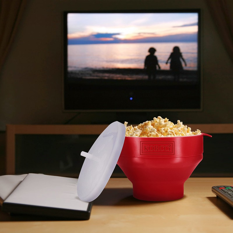 The Original Korcci Microwaveable Silicone Popcorn Popper, Microwave Popcorn Popper,
