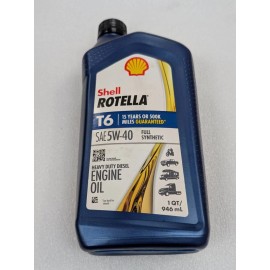 Shell GENUINE Shell Rotella 5W-40 Full Syn Engine Oil T6 1-Qt MULTIPACK 50049479-AA - Pack of 2
