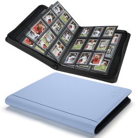 Toploader Binder,Toploader Hard Cases, 9-Pocket Pages Sleeves Hold up 288 Cards.Toploader Card Binder with Sleeves for “3×4” rigid，Card Holder(Light Blue)