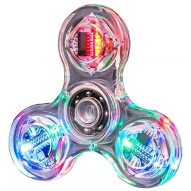 Unbranded LED Multi-Color Light Up Glow in the Dark Fidget Spinner Toy Rainbow Finger Toy - brown