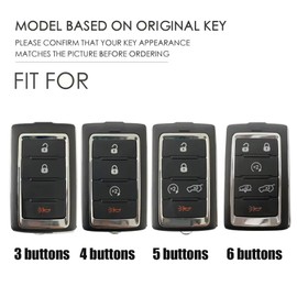 ontto luminous car key fob cover fit for Jeep Grand Cherokee L 2021-up Grand Cherokee Grand Wagoneer 2022-up key holder Metal Smart Shell case keyring keychain Accessories 6 buttons Silver