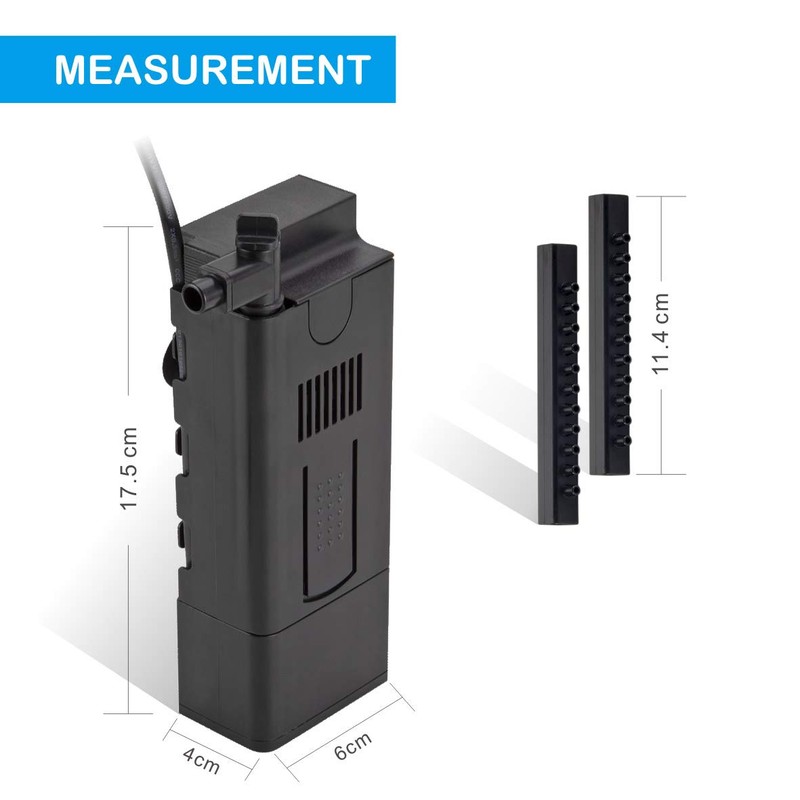 hygger 110GPH 7W Aquarium Power Filter Pump, Water Flow Adjustable,