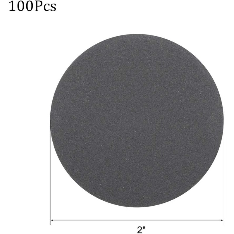 TOP-VIGOR 100Pcs 50mm Wet and Dry Sanding Discs, 800 Grit