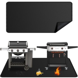 rumlick 100x39 inches Extra-Large Under Grill Mats for Outdoor Grill, Double-Sided Fireproof Protective Mat, Oilproof Waterproof BBQ Fire Pit Fireplace Mat