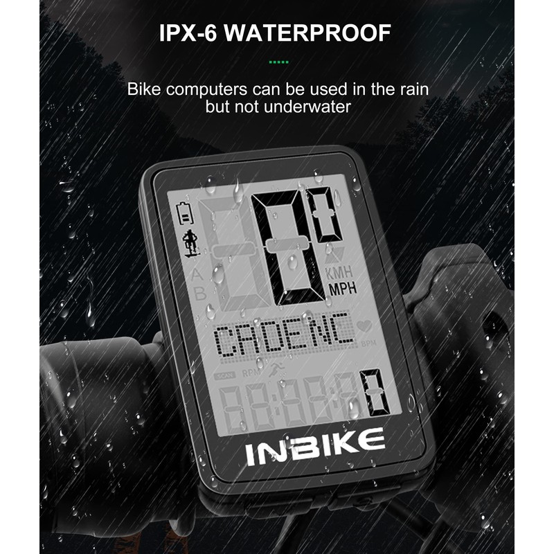 INBIKE Bicycle Computer Wireless Bicycle Speedometer Bicycle GPS Speedometer Wireless