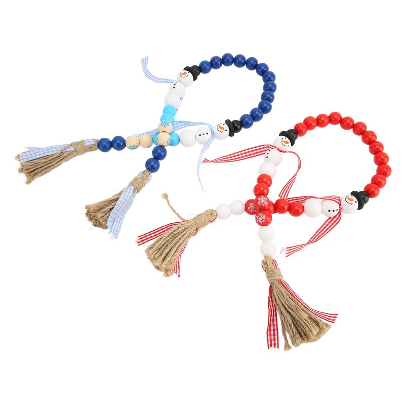Wooden Bead String DIY Christmas Party Decoration Wall Hanging Long