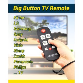 FurnyQuaint Big Button TV Remote Waterproof Control Remoto Universal para TV with Glow Keys for Seniors with Learning Functions Easy to Use and Set Up for Smart TV & Cable Box Controller