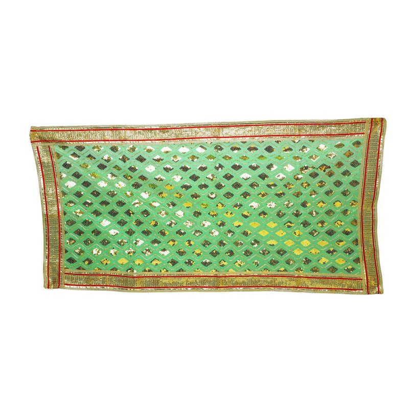 Chunari/Chunar/Chunni Decorative Cloth + Pooja Mat/Aasan Set of 2 for
