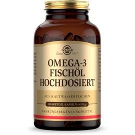 SOLGAR Omega-3 Fish Oil High Dose Cold Water Fish Oil with EPA and DHA, Polyunsaturated Fatty Acids, with 1764 mg Omega-3 Fatty Acids per Daily Dose, 100 Softgel Capsules