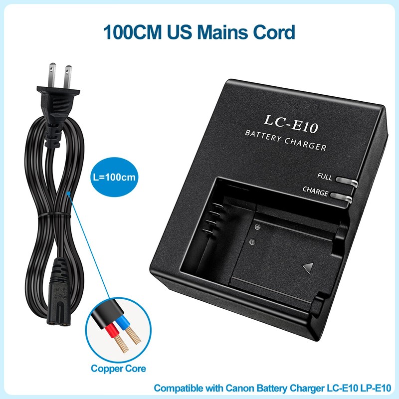 Camulti LC-E10 E10C E10E Battery Charger Fast Charging for Canon