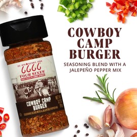 6666 Four Sixes Cowboy Camp Burger Seasoning, 3.2 Ounce
