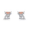 VONALA Highland Cow Earrings 925 Sterling Silver Cute Animal Studs Earrings Jewellery Birthday Gifts for Women
