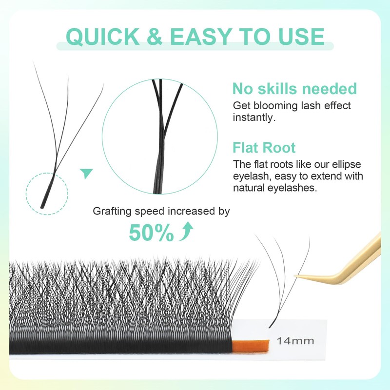 NAGARAKU 3D W Eyelash Extensions, W Shape Eyelash Extension, Self-Fanning