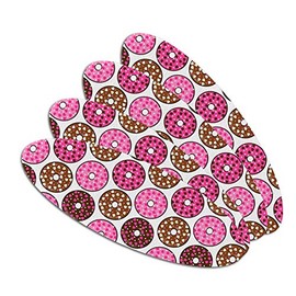 Chocolate Donuts with Heart Sprinkles Pattern Double-Sided Oval Nail File Emery Board Set 4 Pack