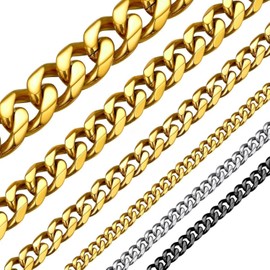 Cuban Link Chain for Men, 14K Gold Plated Cuban Chain Necklaces 9mm, Hip hop Chain Men Jewelry Gift 20 Inch