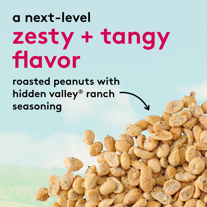 Snak Club Peanuts with Hidden Valley Ranch Seasoning, Roasted Nuts,
