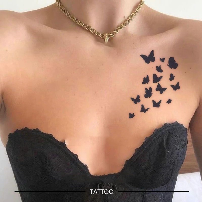 Nirbffo Butterfly Temporary Tattoo Waterproof Tattoo Women Tattoo Stickers 4