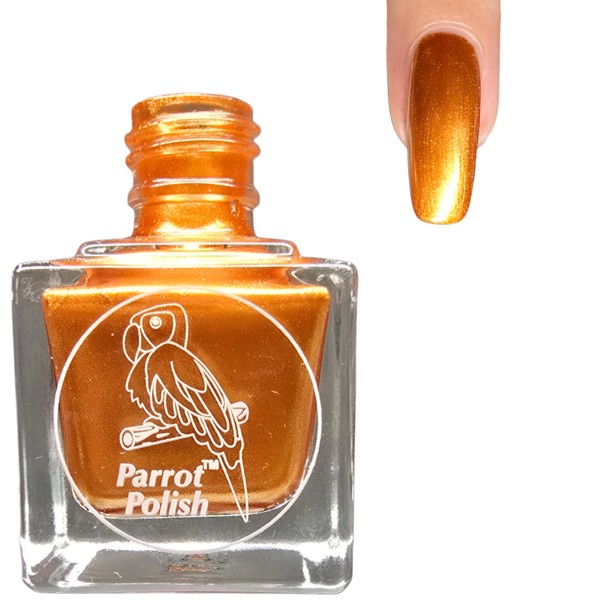 Parrot Polish Utah Fall Shimmer Nail Lacquer, Gold/Orange, 0.5 Fl