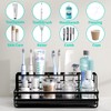 HapiRm Toothbrush Holders for Bathroom - 5 Partitions Bathroom Counter