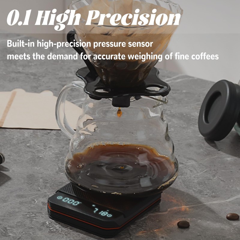 diceevil Coffee Scale with Timer - 2kg/0.1g Precision Espresso &