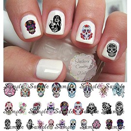 Sugar Skull Nail Decals Assortment #1 Nail Art Decals