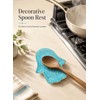 Ceramic Spoon Rest for Stove Top and Kitchen Counter, Turquoise