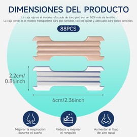 88 Pcs para Respirar Mejor,Alivio Instantáneo de Congestión Nasal.