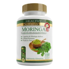 Healthy Superfoods Moringa Pura Premium 100 Capsulas 500mg Sabor Natural