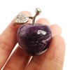 Manekieko Natural Amethyst Apple Crystals and Healing Stones Figurines Collectibles,3cm