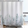 YISURE Long Shower Curtain 200cm Drop for Bathroom, Green Waterproof