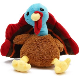BLUE PANDA Turkey Stuffed Animal, Thanksgiving Plush Toy for Kids, Fall Home Decor (9 in)