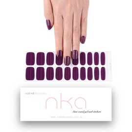 NKA Semi Cured Gel Nail Strips, 20 Gel Nail Wraps Strip, UV Lamp curing Nail Stickers-ENIGMA