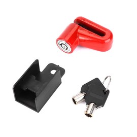 Metal Brake Disc Lock with Plastic Frame and Key for Motorcycle, Electric Bicycle, Red