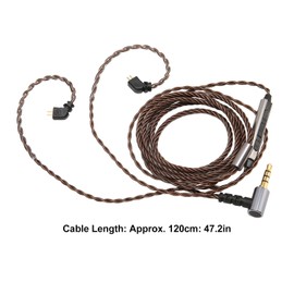 2 Pin Cable de 0.78 Mm para Auriculares, Cable de Enchufe de ángulo Recto de Actualización de Core Desmontable Desmontable para TFZ TRN AS10 AS06 AS10 ZST ZS3AS10 AS06 AS10 ZST